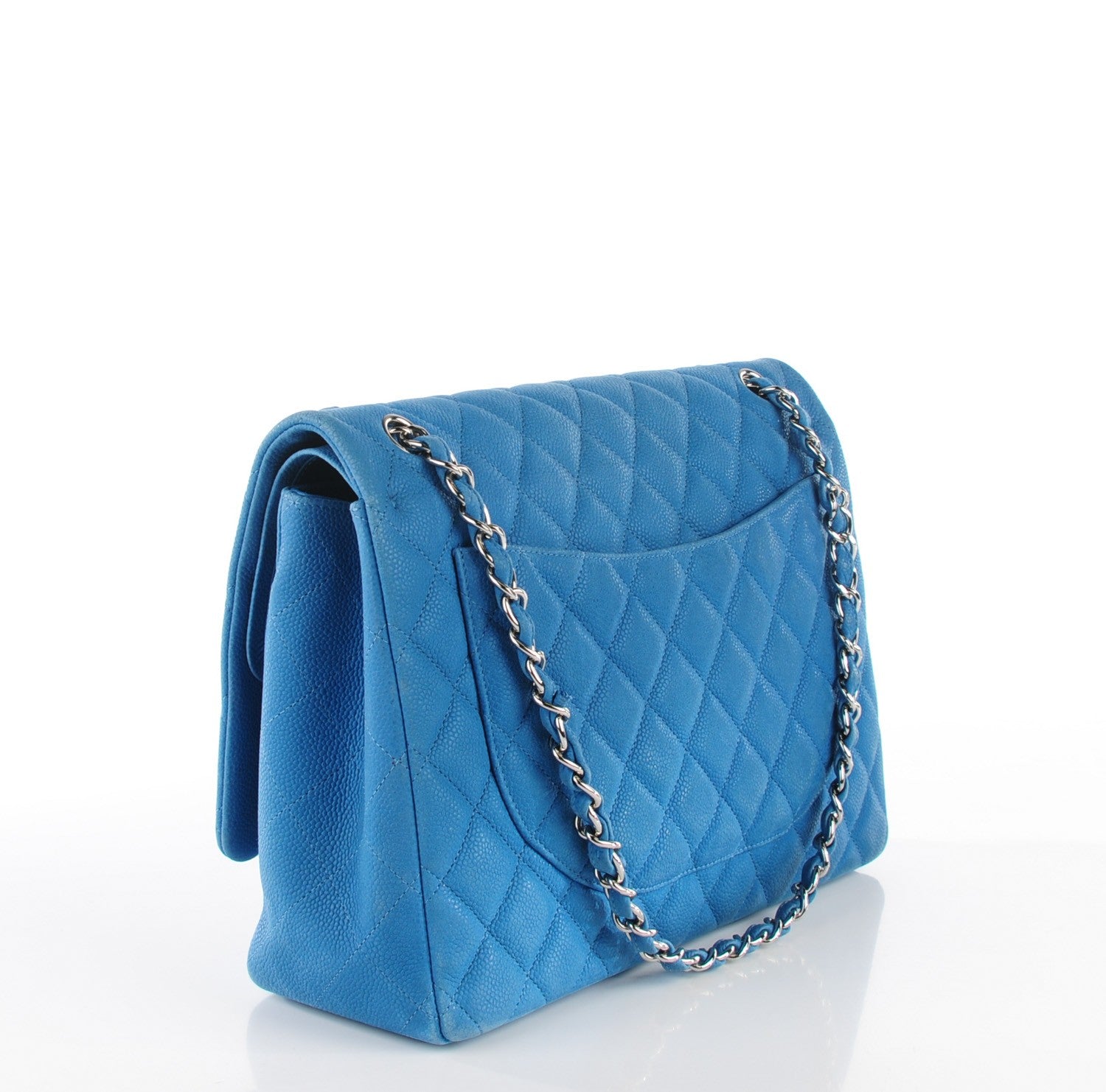Chanel Iridescent Caviar Quilted Maxi Double Flap Blue 3 of 8