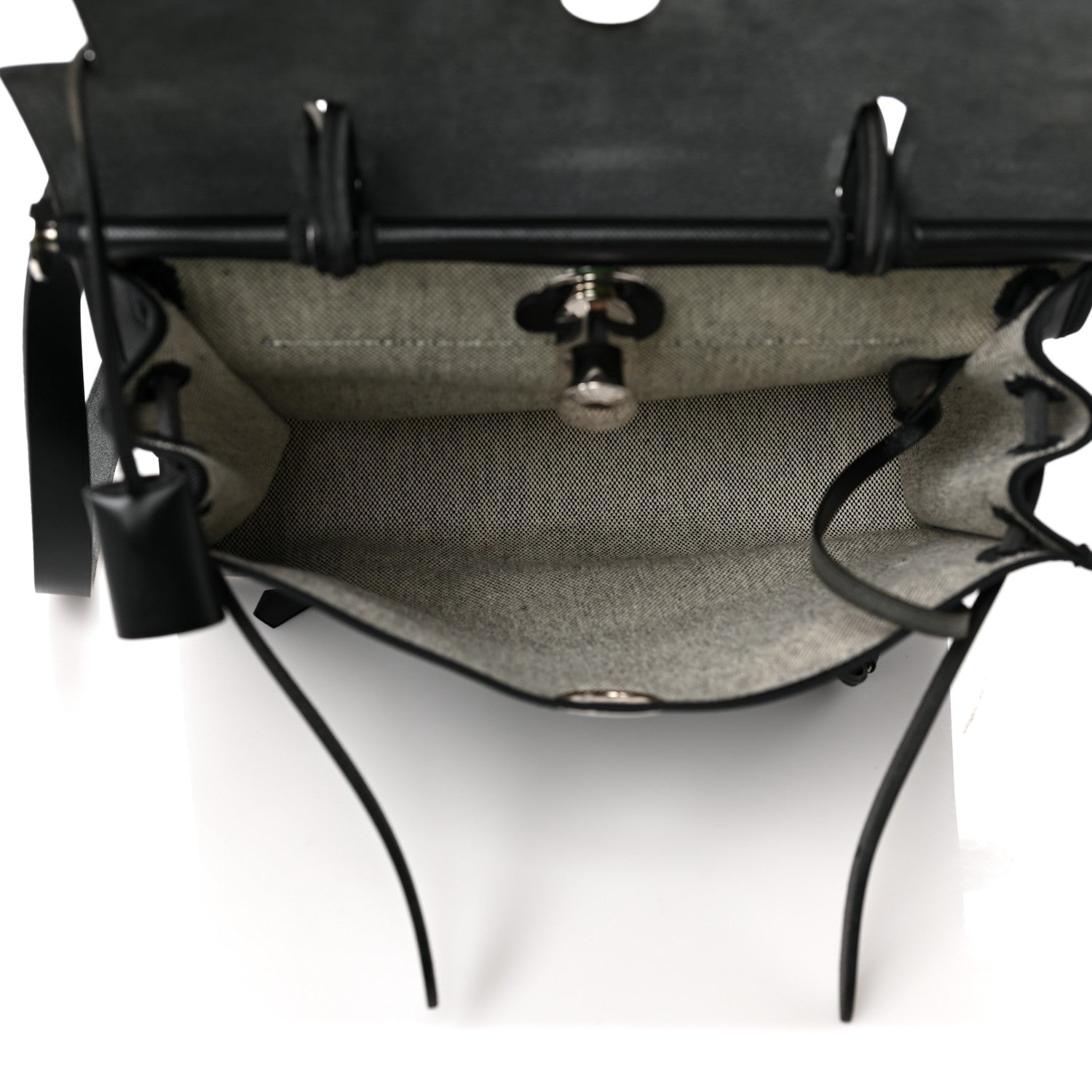 Hermes Toile H Berline Vache Hunter Herbag Zip PM 31 Black Ecru 5 of 7