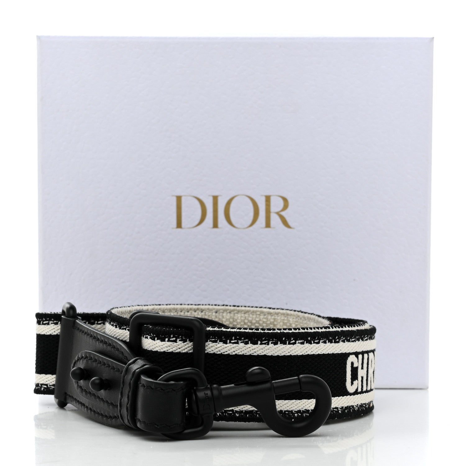 Christian Dior Canvas Embroidered Shoulder Strap Black Ultramatte 6 of 6