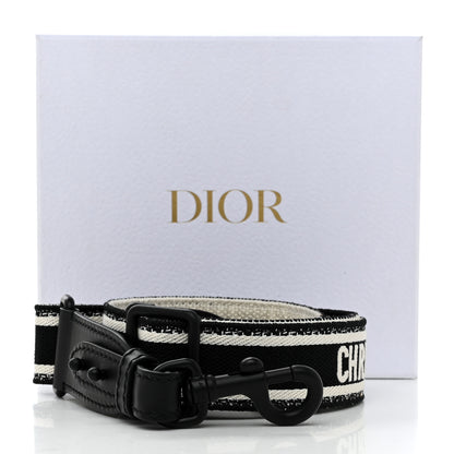 Christian Dior Canvas Embroidered Shoulder Strap Black Ultramatte 6 of 6