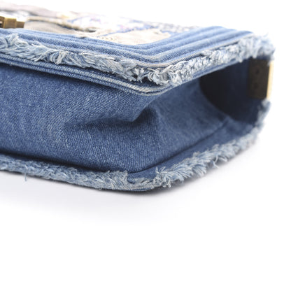 Chanel Denim Patchwork Medium Boy Flap Blue 9 of 11