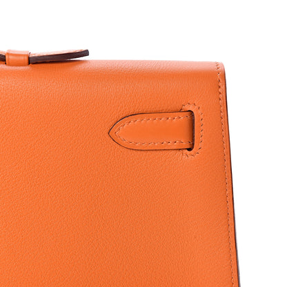 Hermes Swift Kelly Longue Clutch Pochette Orange 24 of 29