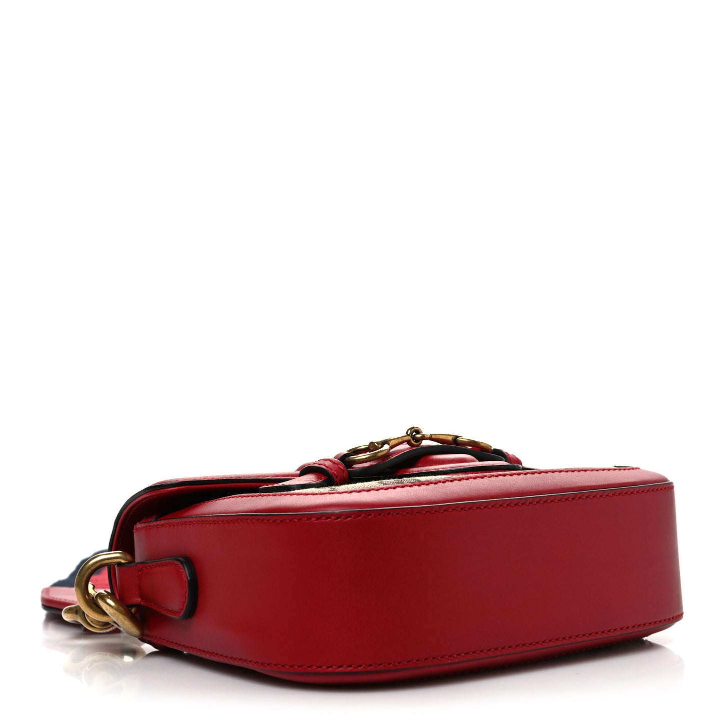 Monogram Ruinart Calfskin Small Lady Web Shoulder Bag Beige Ebony Hibiscus Red
