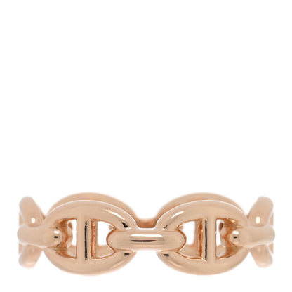Hermes 18K Rose Gold PM Chaine d'Ancre Enchainee Ring 52 6 1 of 5