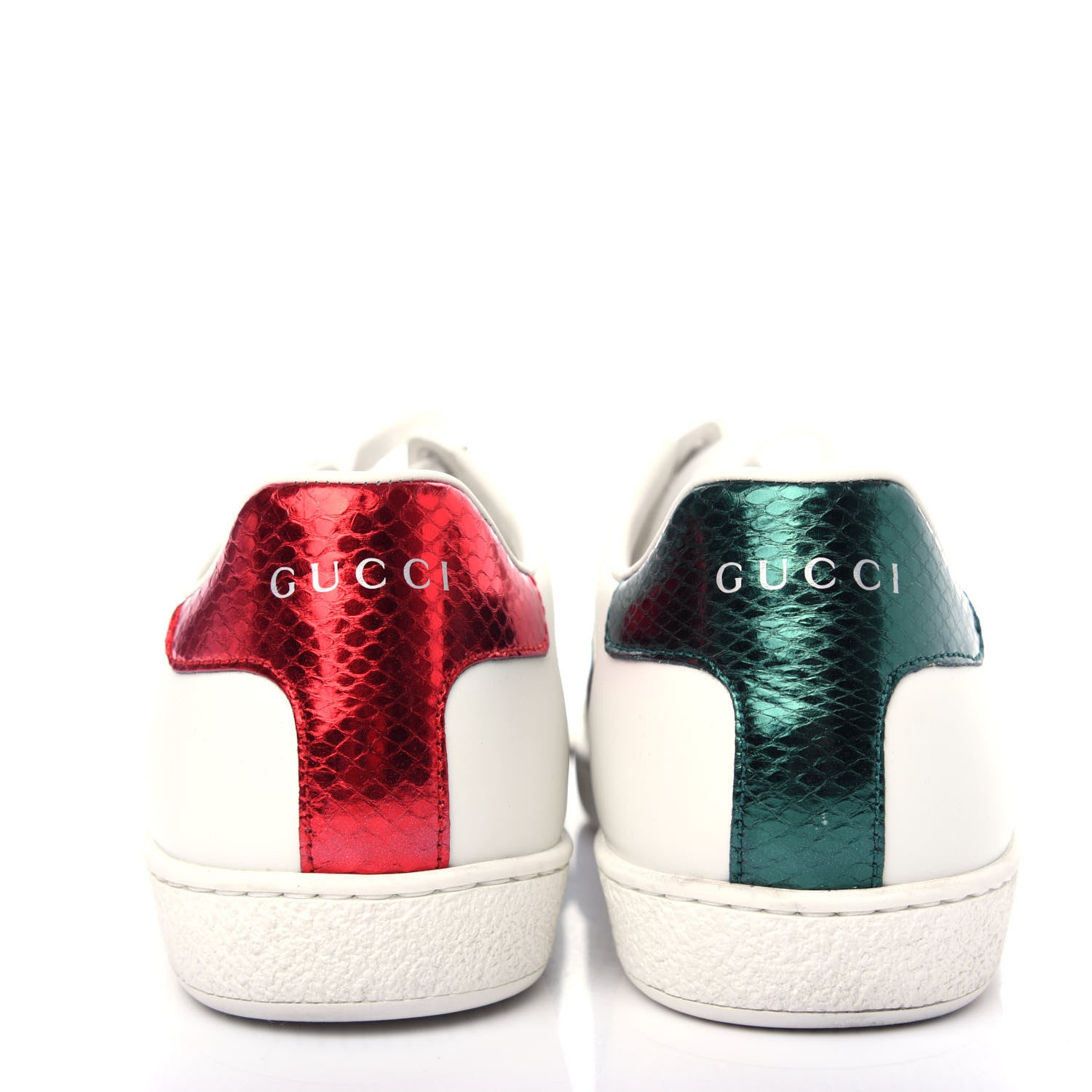 Gucci Calfskin Ayers Bee Embroidered Womens Ace Sneakers 38 White Green 7 of 10