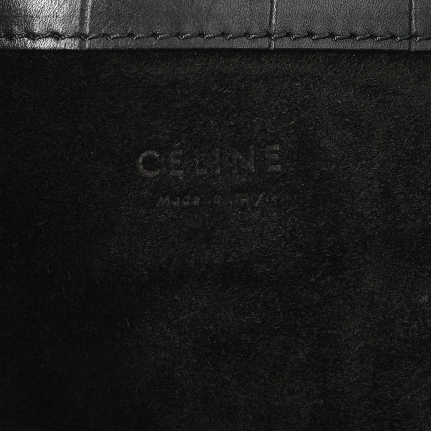 Celine Crocodile Embossed Calfskin Large Phantom Luggage Black 6 of 14
