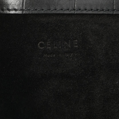 Celine Crocodile Embossed Calfskin Large Phantom Luggage Black 6 of 14