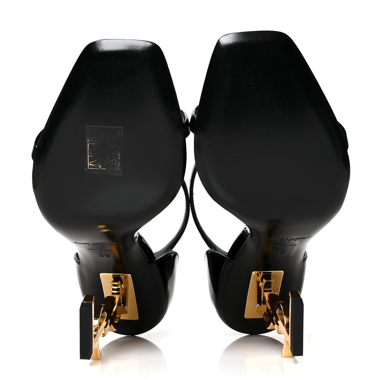Patent Calfskin Opyum Sandals 38 Black
