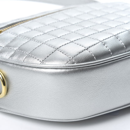 Celine Laminated Calfskin Quilted Small C Charm Bag Silver 5 of 10