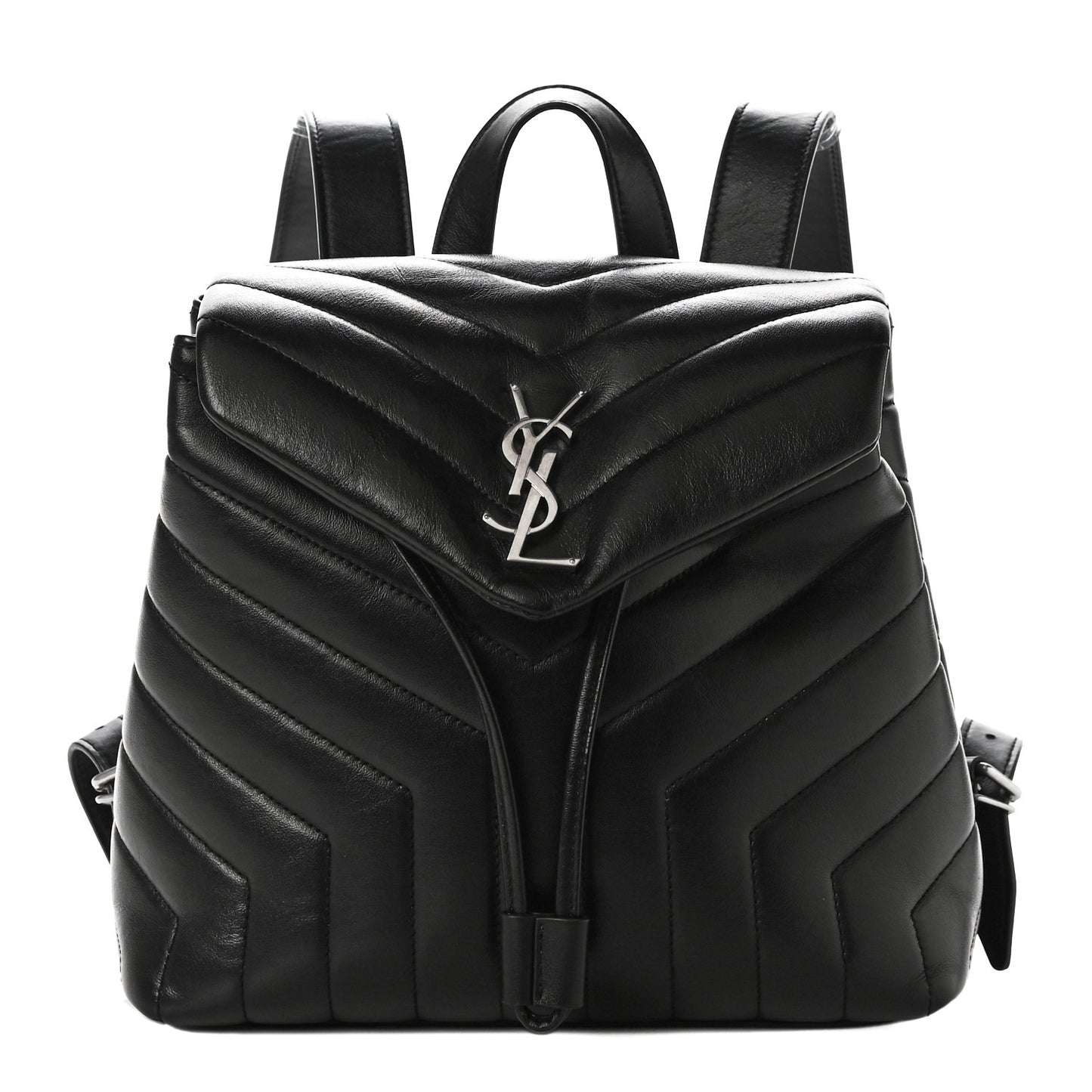 Calfskin Y Quilted Monogram Small Loulou Backpack Black
