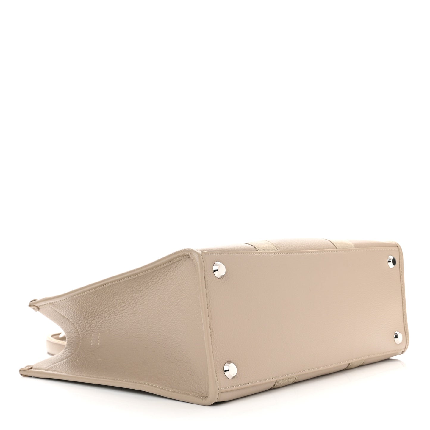 Grained Calfskin Hardware Tote Taupe