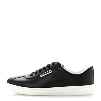 Chanel Calfskin CC Uniform Womens Sneakers 37 Black 1 of 9