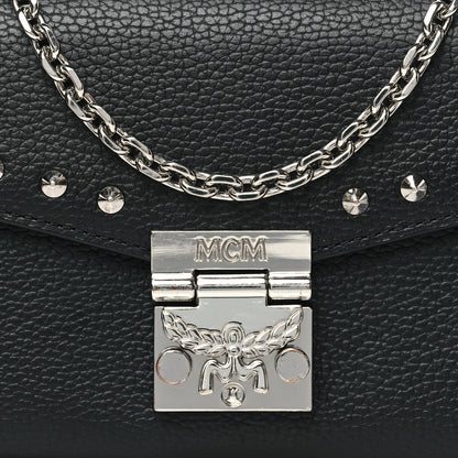 MCM Grained Calfskin Studded Large Patricia Wallet On Chain Black 8 of 11