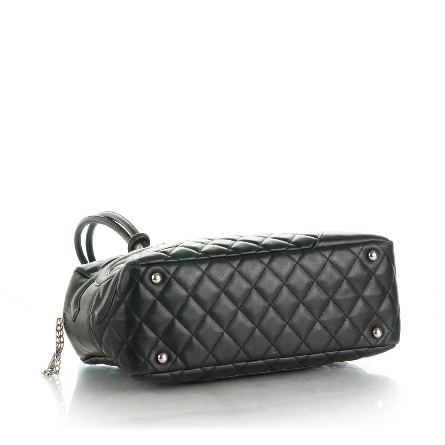Calfskin Quilted Large Cambon Bowler Black