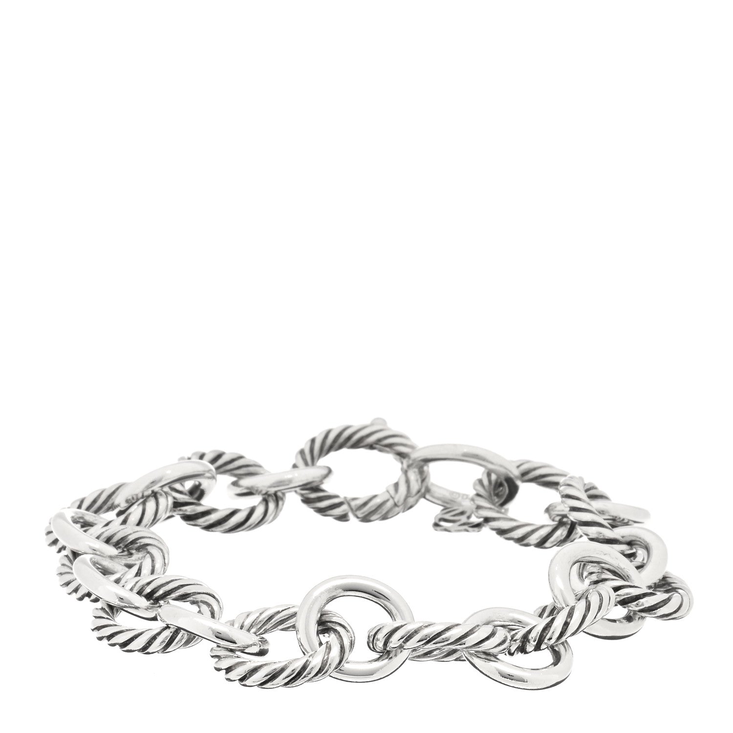 David Yurman Sterling Silver 12mm Large Oval Link Bracelet 1 of 3
