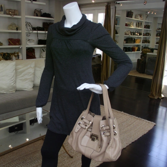 Jimmy Choo Leather Riki Tote Bag Stone 2 of 10