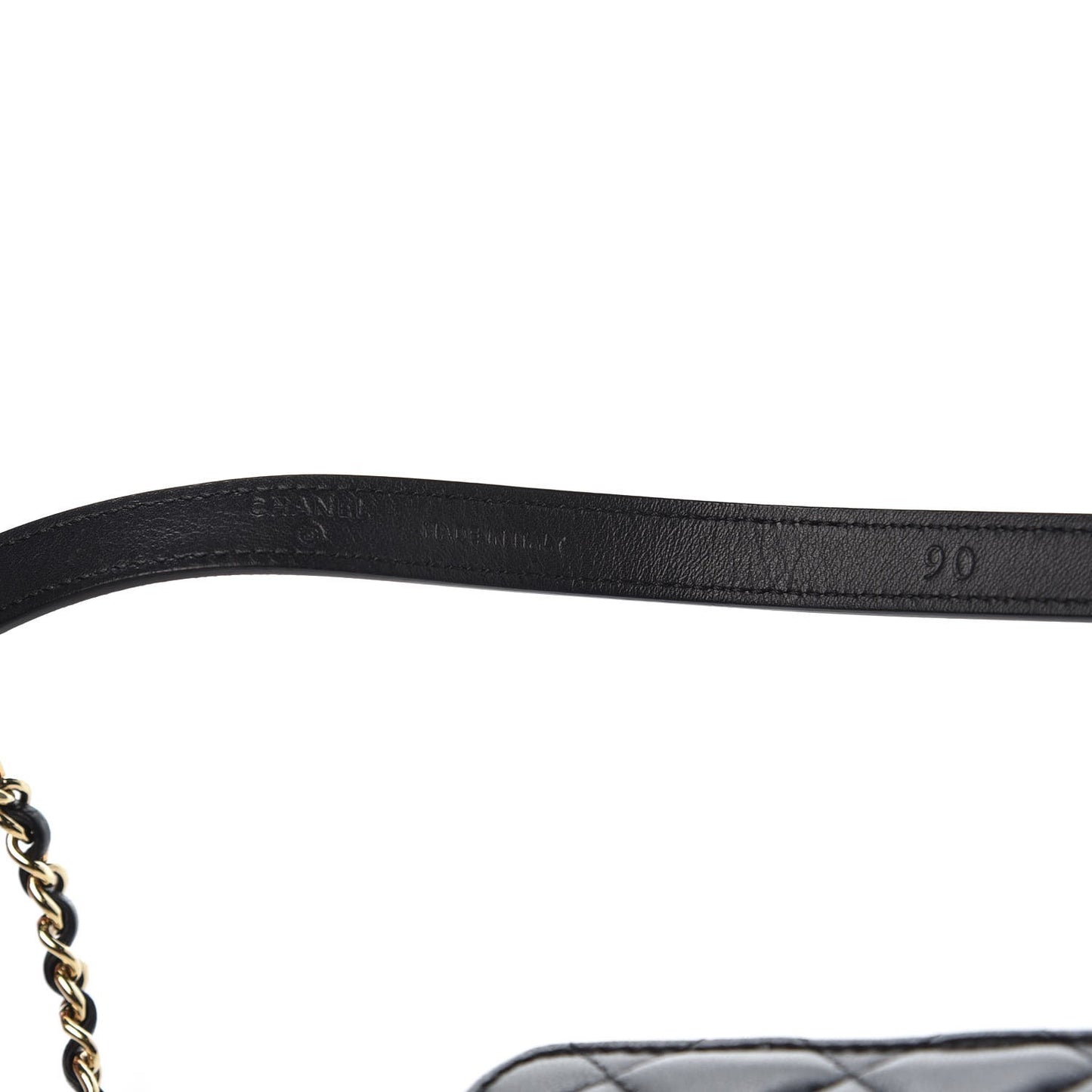 Lambskin Quilted CC Phone Holder Black