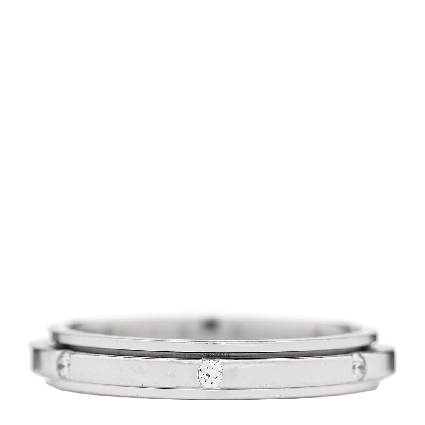 18K White Gold Diamond Small Possession Band Ring 44 3