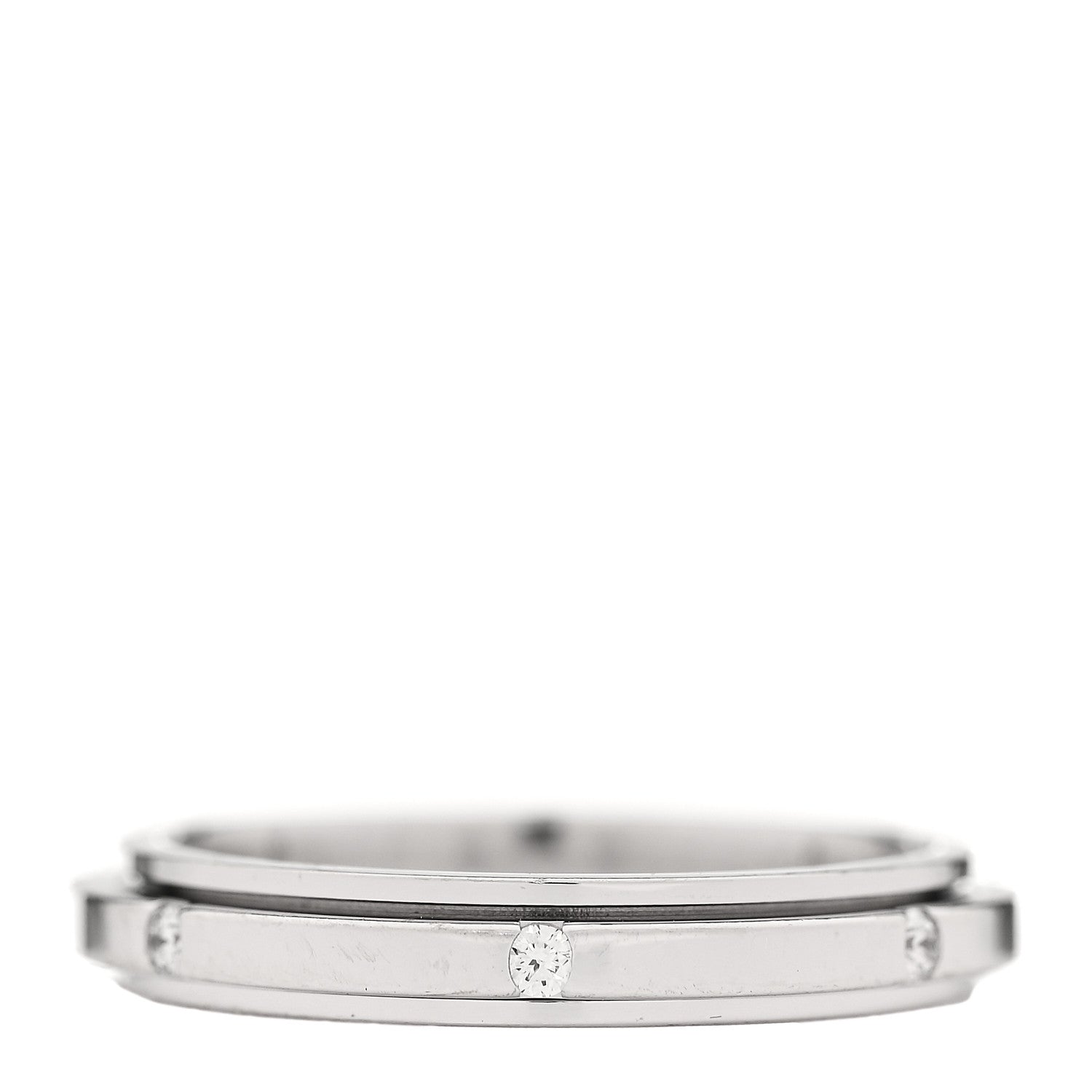 Piaget 18K White Gold Diamond Small Possession Band Ring 44 3 3 of 6