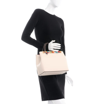 Fendi Vitello Baltico Dolce Studded Petite 2Jours Tote Camelia Moresco Multicolor 3 of 7