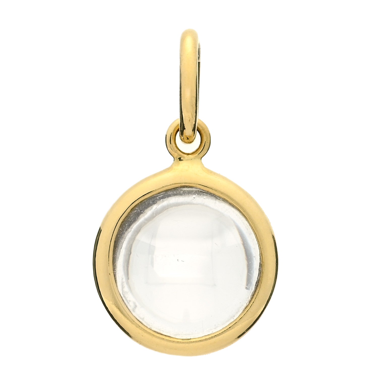 Tiffany 18K Yellow Gold Rock Crystal Quartz Paloma Picasso Dot Charm 1 of 3