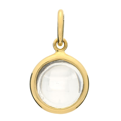 Tiffany 18K Yellow Gold Rock Crystal Quartz Paloma Picasso Dot Charm 1 of 3