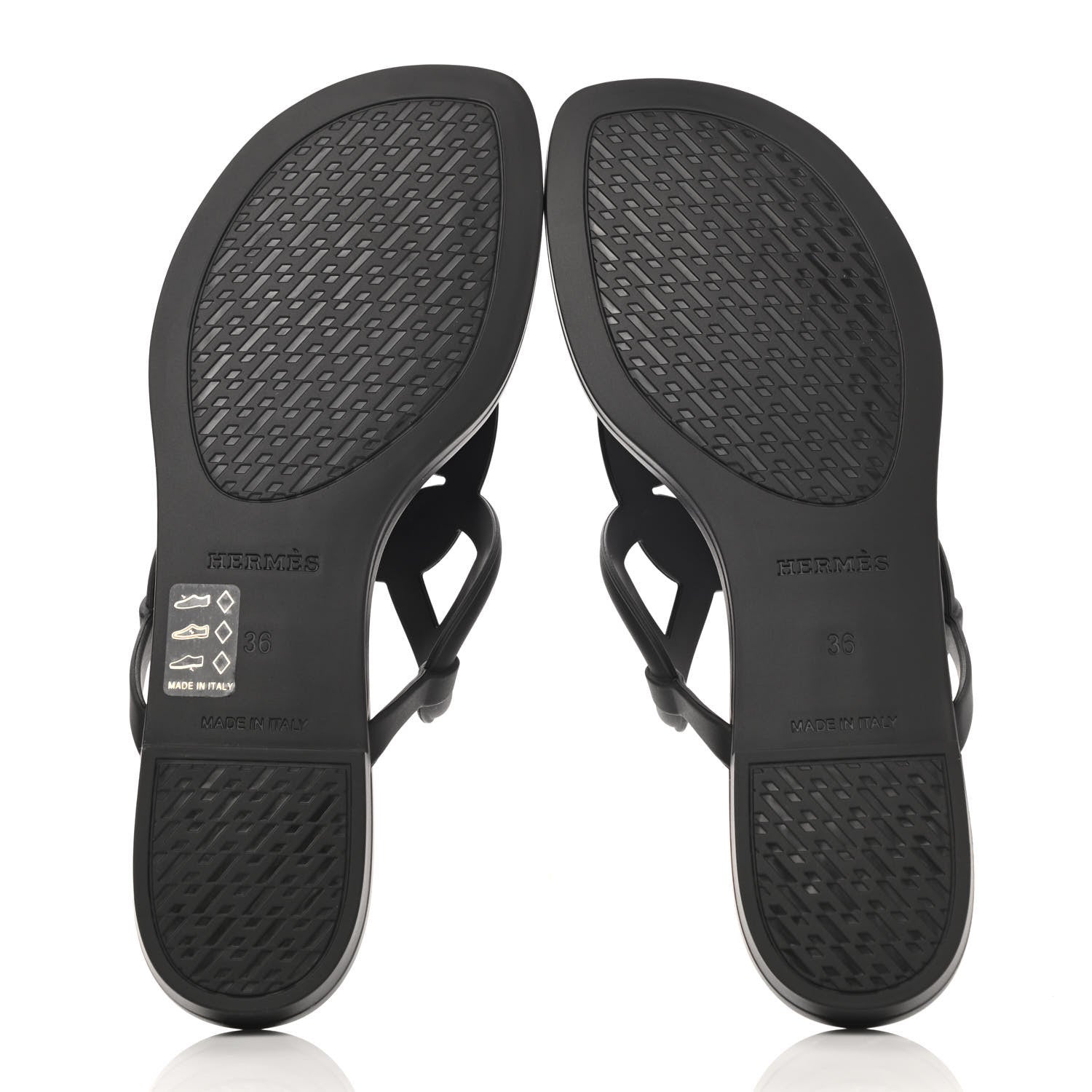 Hermes Rubber Womens Egerie Sandals 36 Black 5 of 9