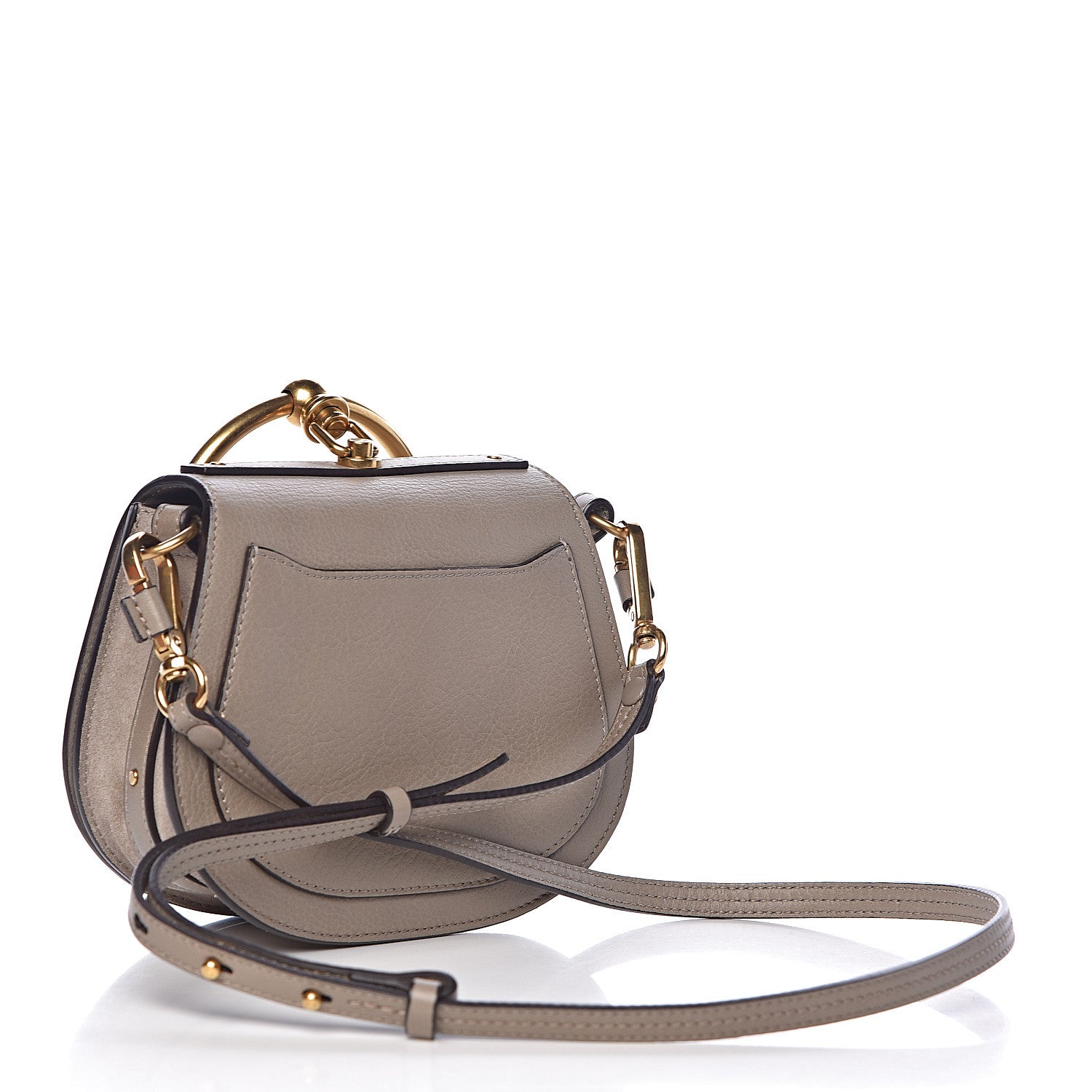 Chloe Calfskin Suede Small Nile Bracelet Bag Motty Grey 3 of 9