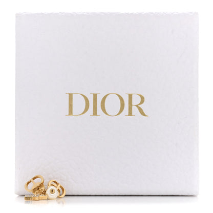 Christian Dior Crystal Pearl Star Earrings Gold 5 of 5