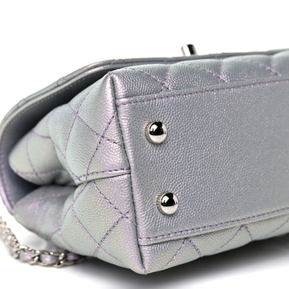 Chanel Iridescent Caviar Quilted Extra Mini Coco Handle Flap Purple 8 of 10