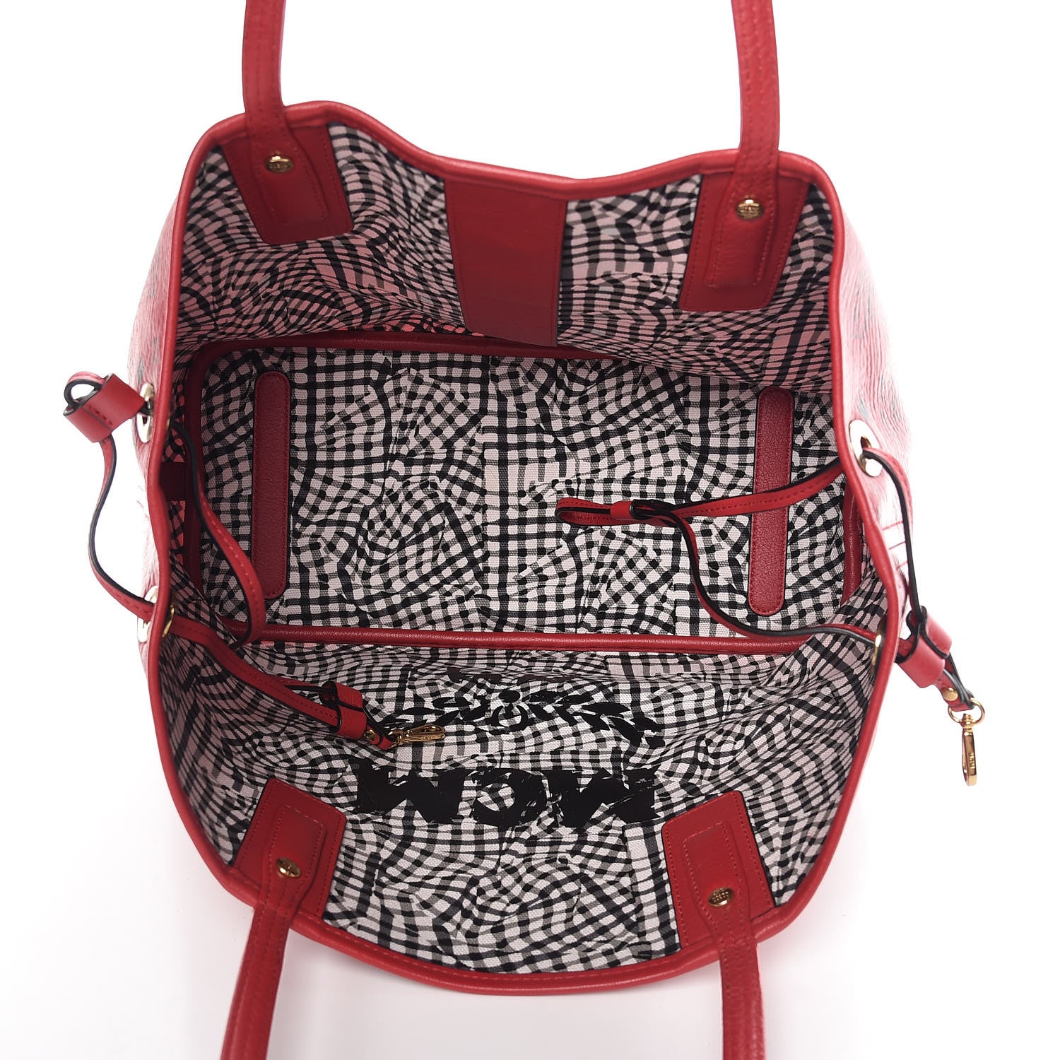 MCM Visetos Medium Liz Reversible Shopper Tote Ruby Red 9 of 14