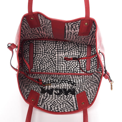 MCM Visetos Medium Liz Reversible Shopper Tote Ruby Red 9 of 14