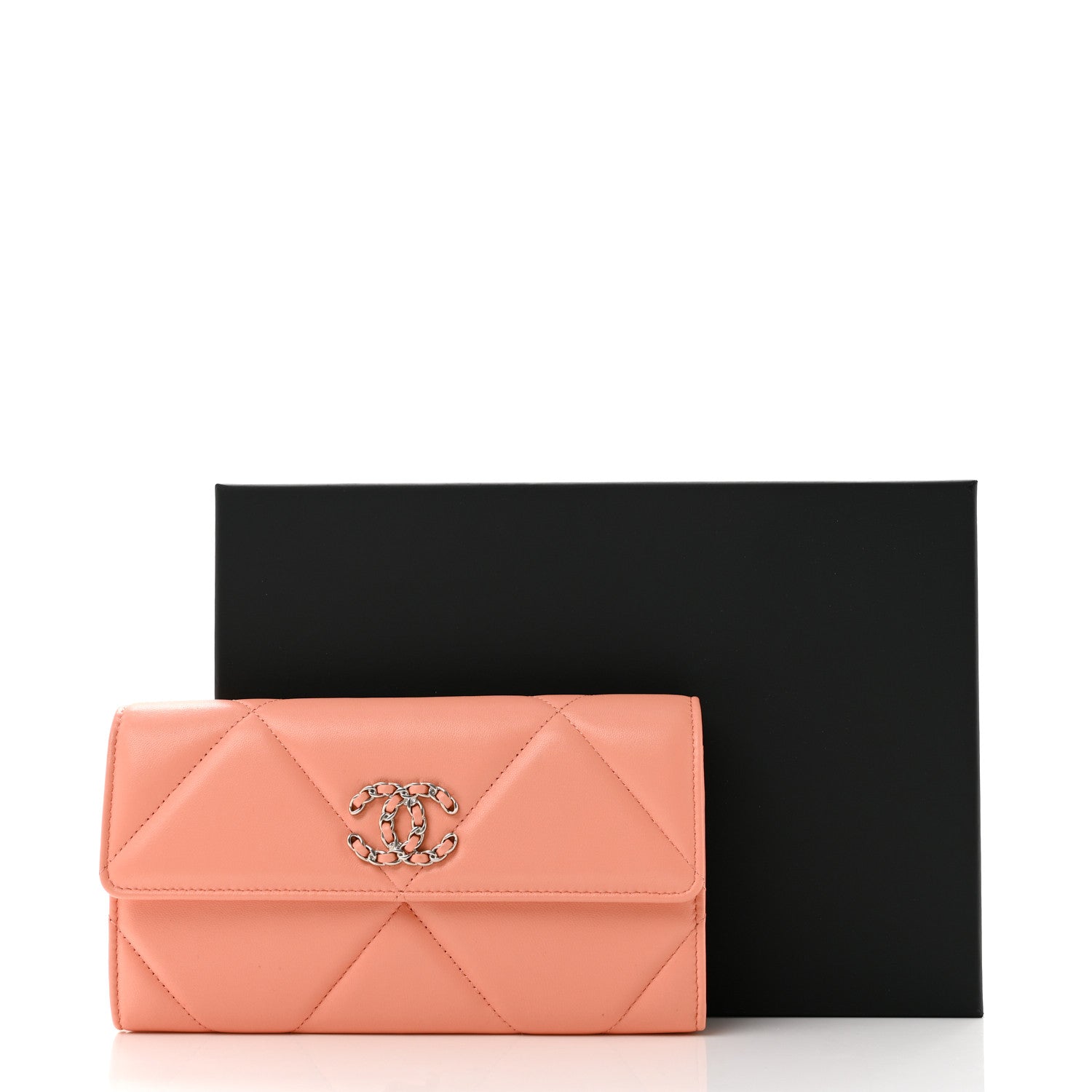 Chanel Lambskin Quilted Chanel 19 Flap Wallet Light Pink 9 of 9