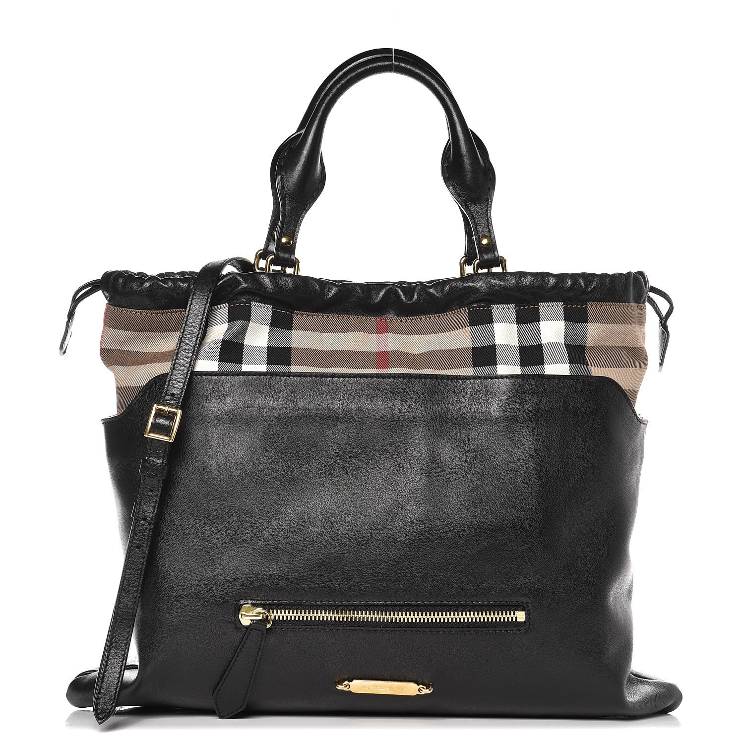 Burberry Calfskin House Check Big Crush Black 1 of 11