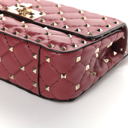 Valentino Garavani Nappa Small Rockstud Spike Shoulder Bag Rubino 9 of 9