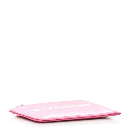 Givenchy Coated Canvas Logo 4G Cut Zip Card Holder Pink 4 of 8