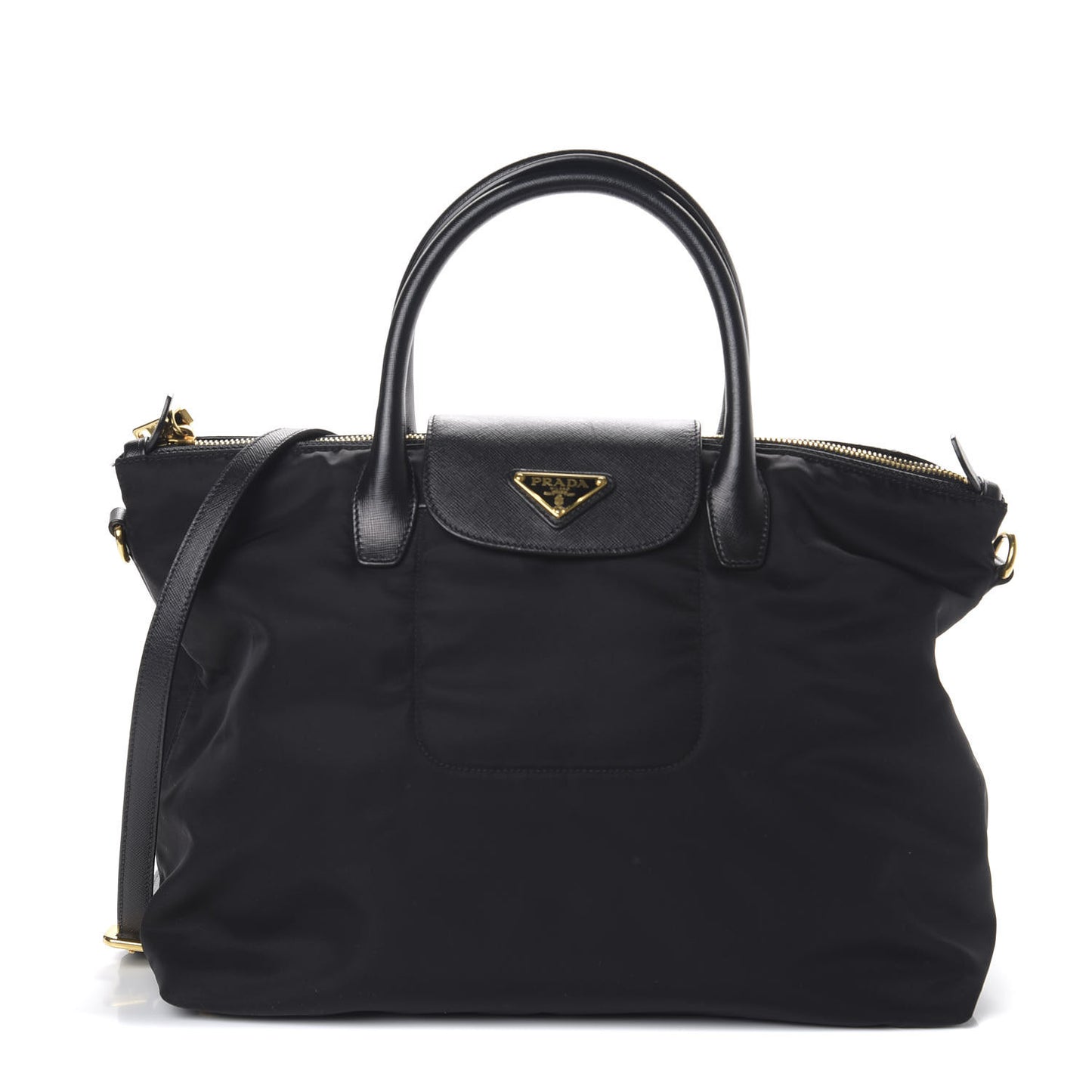 Saffiano Tessuto Nylon Tote Black