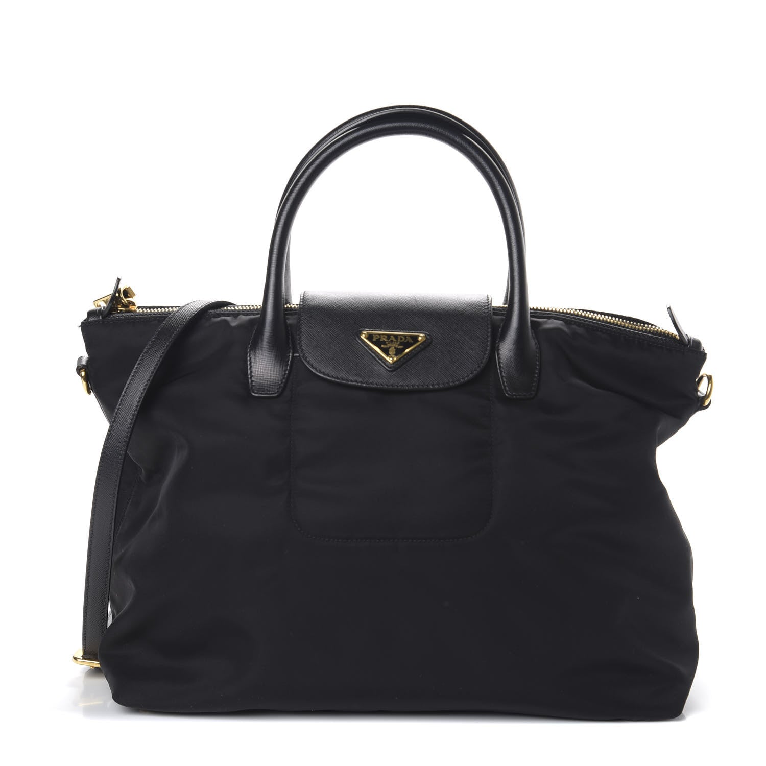 Prada Saffiano Tessuto Nylon Tote Black 1 of 11