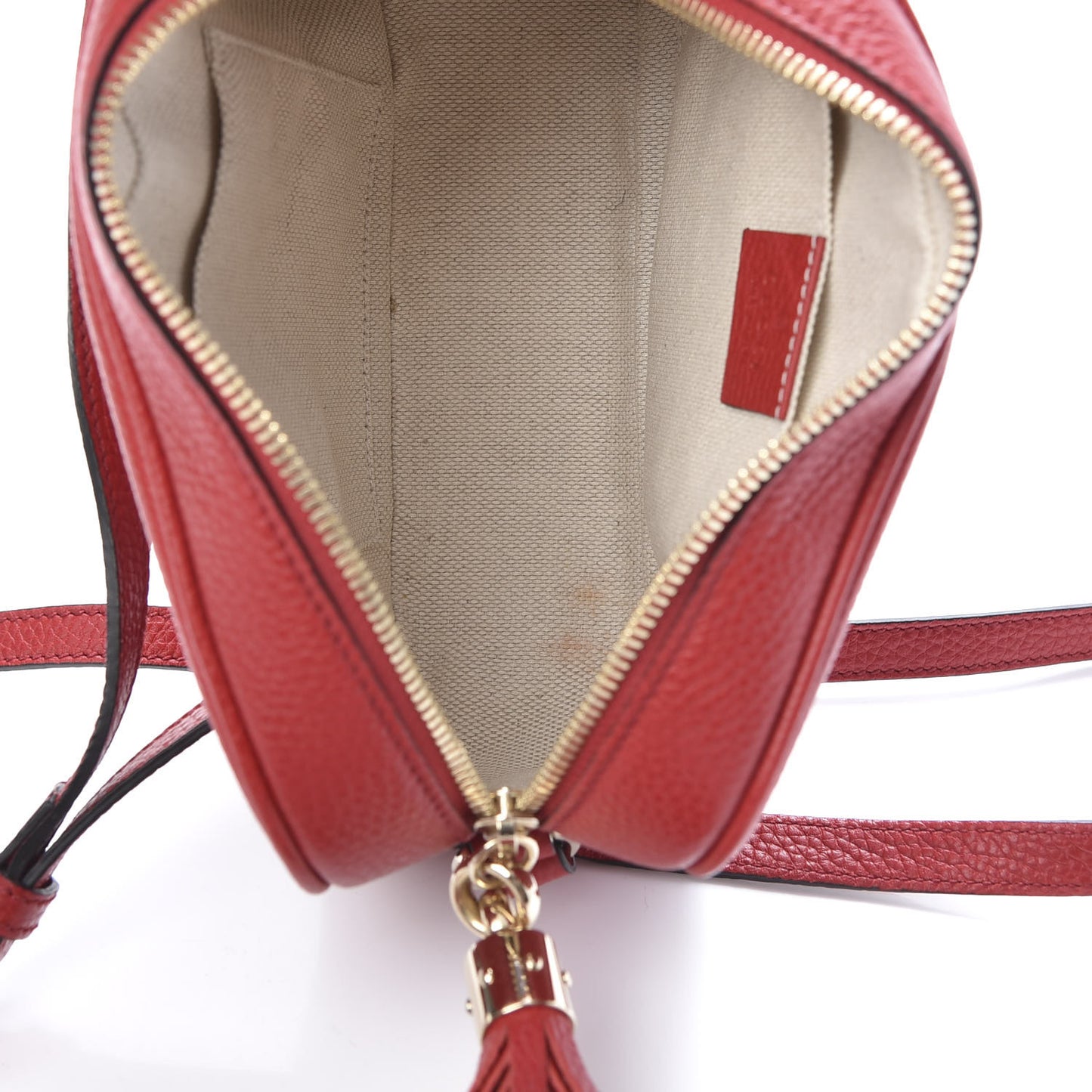 Pebbled Calfskin Small Soho Disco Bag Tabasco Red