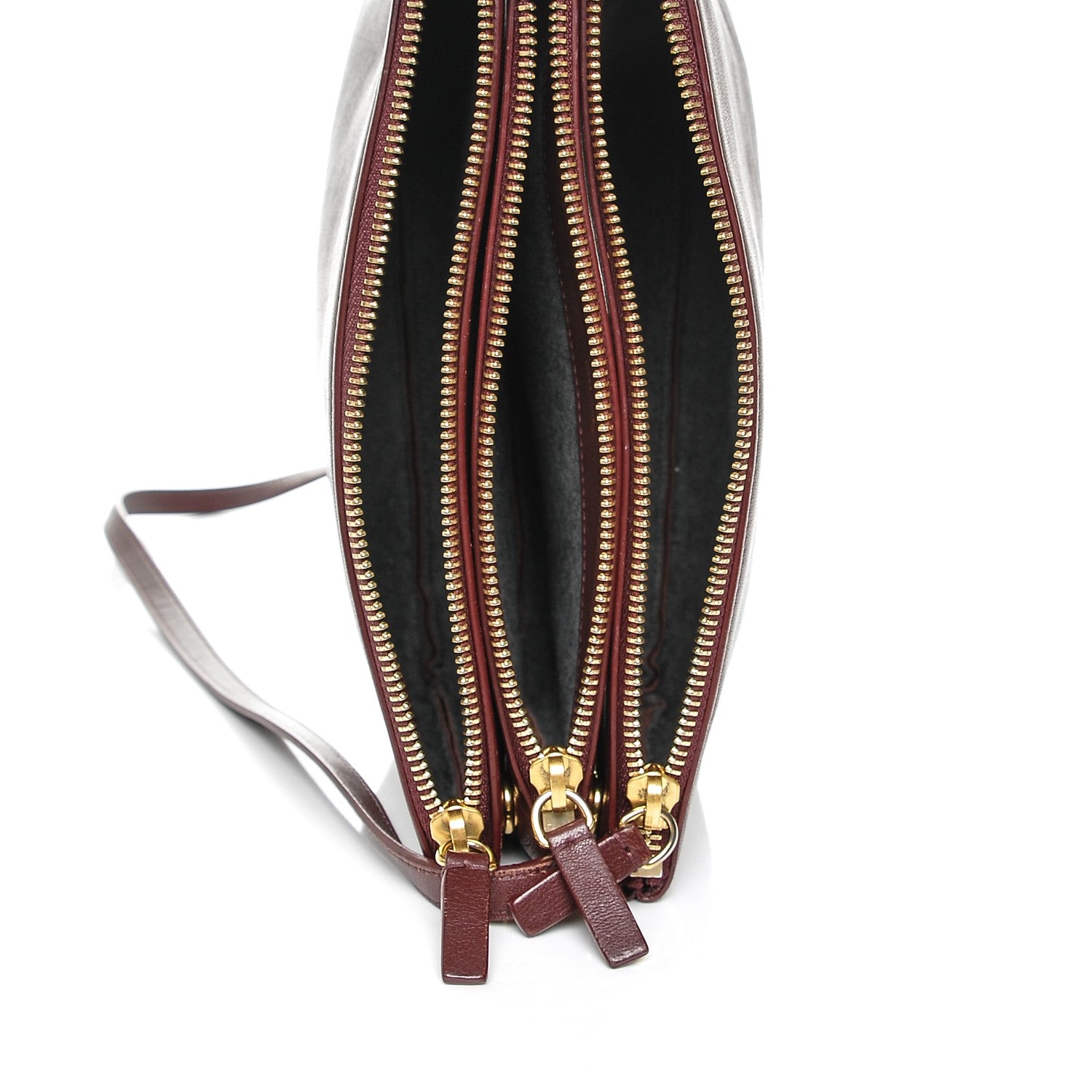 Celine Smooth Lambskin Small Trio Crossbody Bag Burgundy 5 of 6