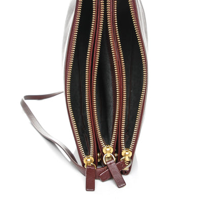 Celine Smooth Lambskin Small Trio Crossbody Bag Burgundy 5 of 6