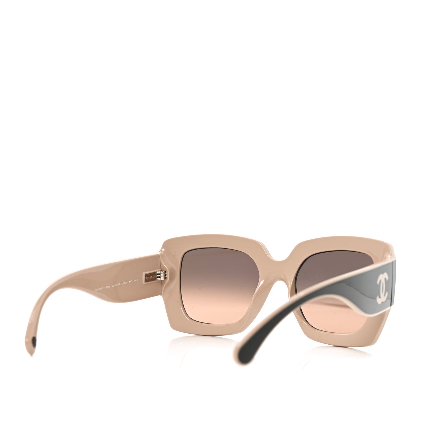Acetate Square Sunglasses 6059 Black Beige