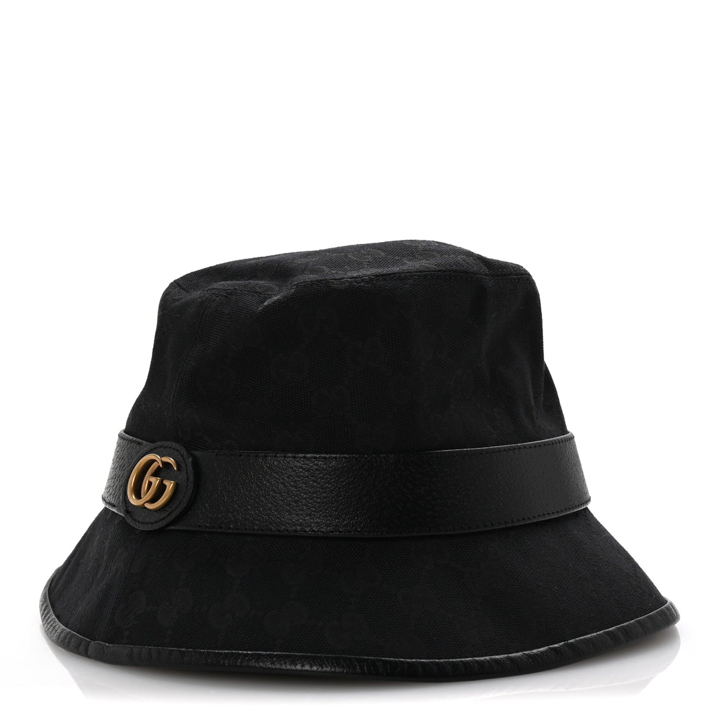 Monogram Textured Dollar Calfskin GG Jago Bucket Hat L Black