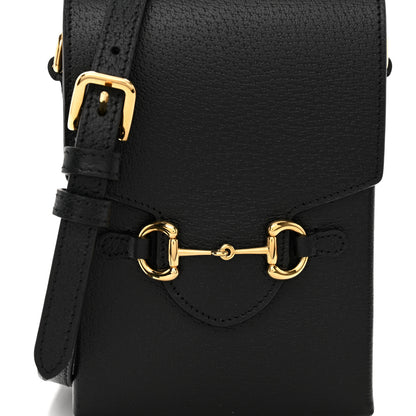 Gucci Dollar Calfskin Vertical Horsebit 1955 Crossbody Bag Black 5 of 12