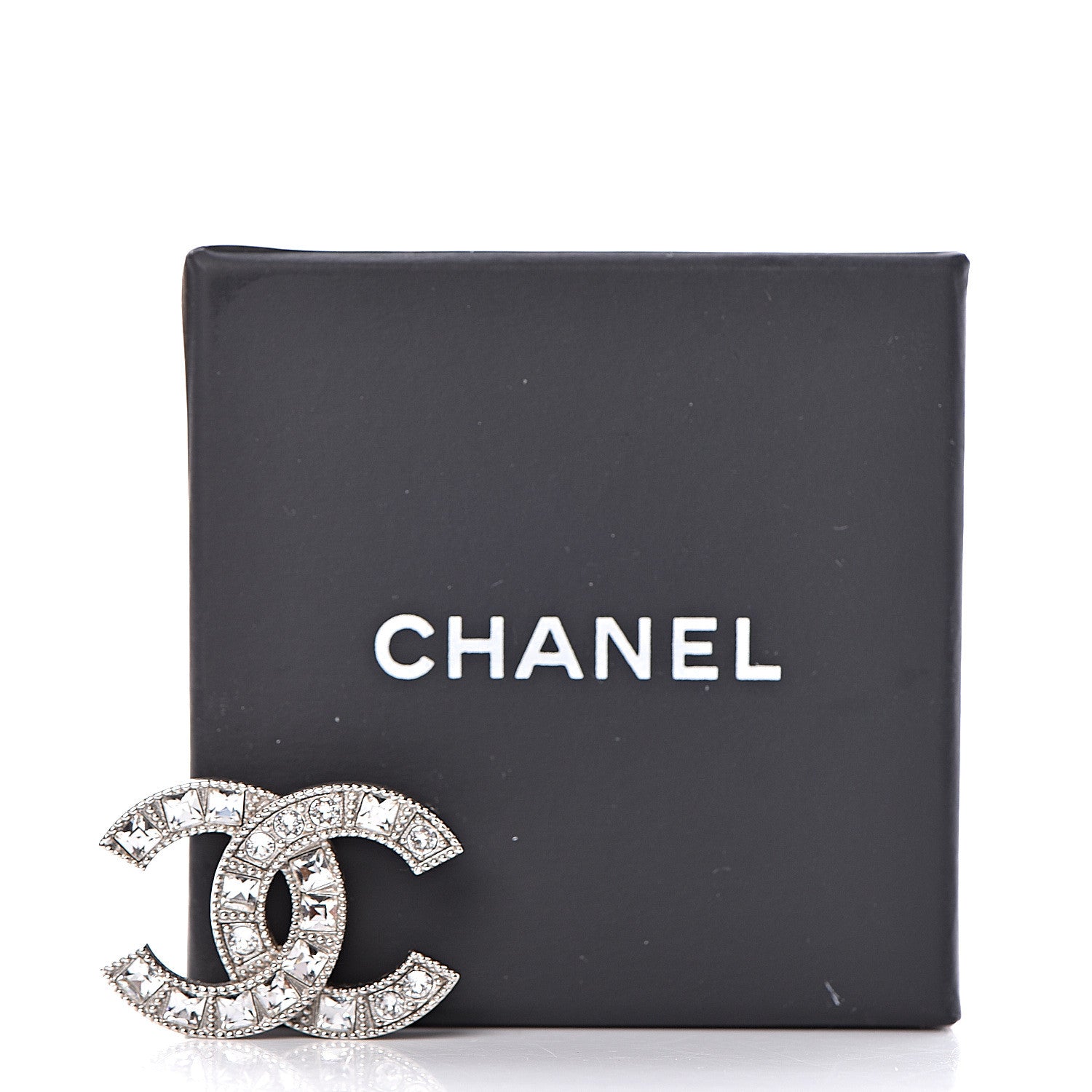 Chanel Crystal CC Brooch Silver 5 of 5