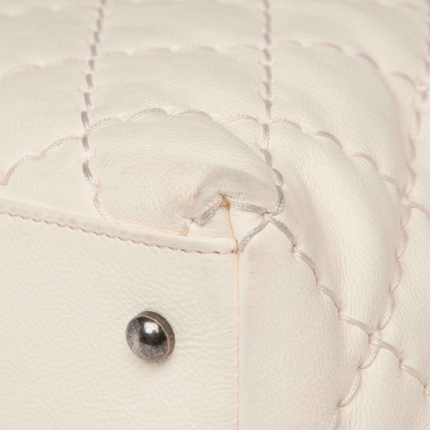 Chanel Calfskin Ultimate Stitch Shopping Tote White 9 of 11