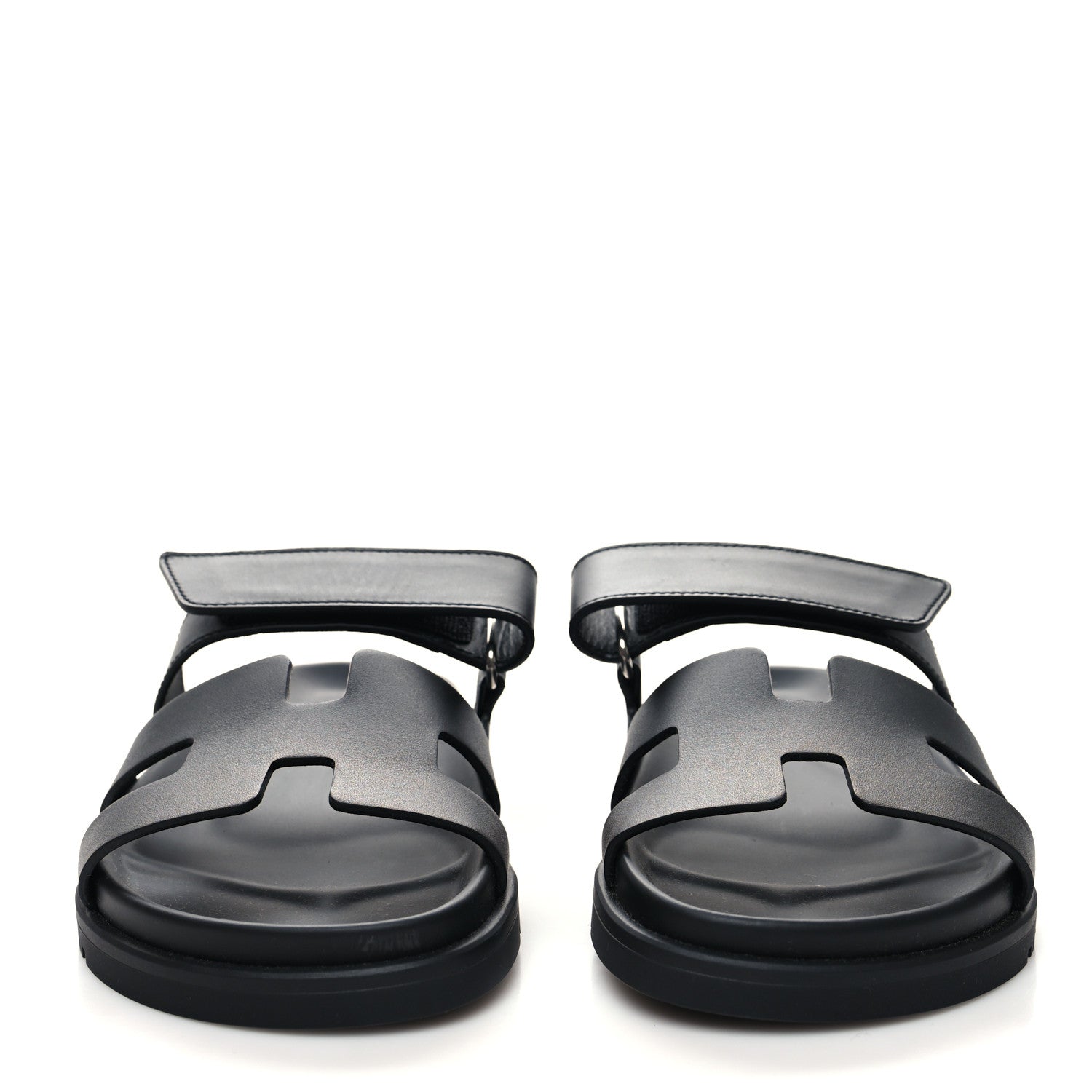 Hermes Calfskin Womens Chypre Sandals 35 Black 2 of 9