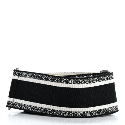 Christian Dior Canvas Embroidered Shoulder Strap Black White 2 of 4