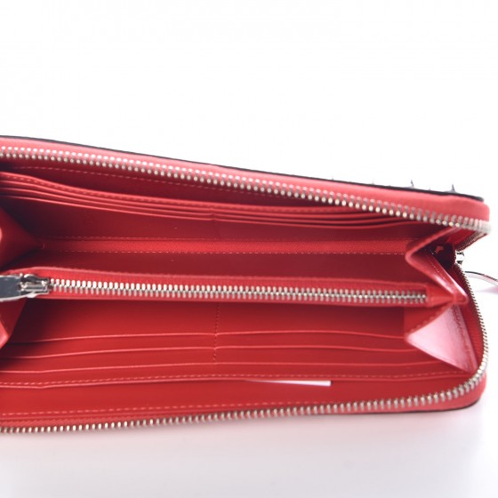 Calfskin Empire Panettone Spiked Zip Around Wallet Begonia