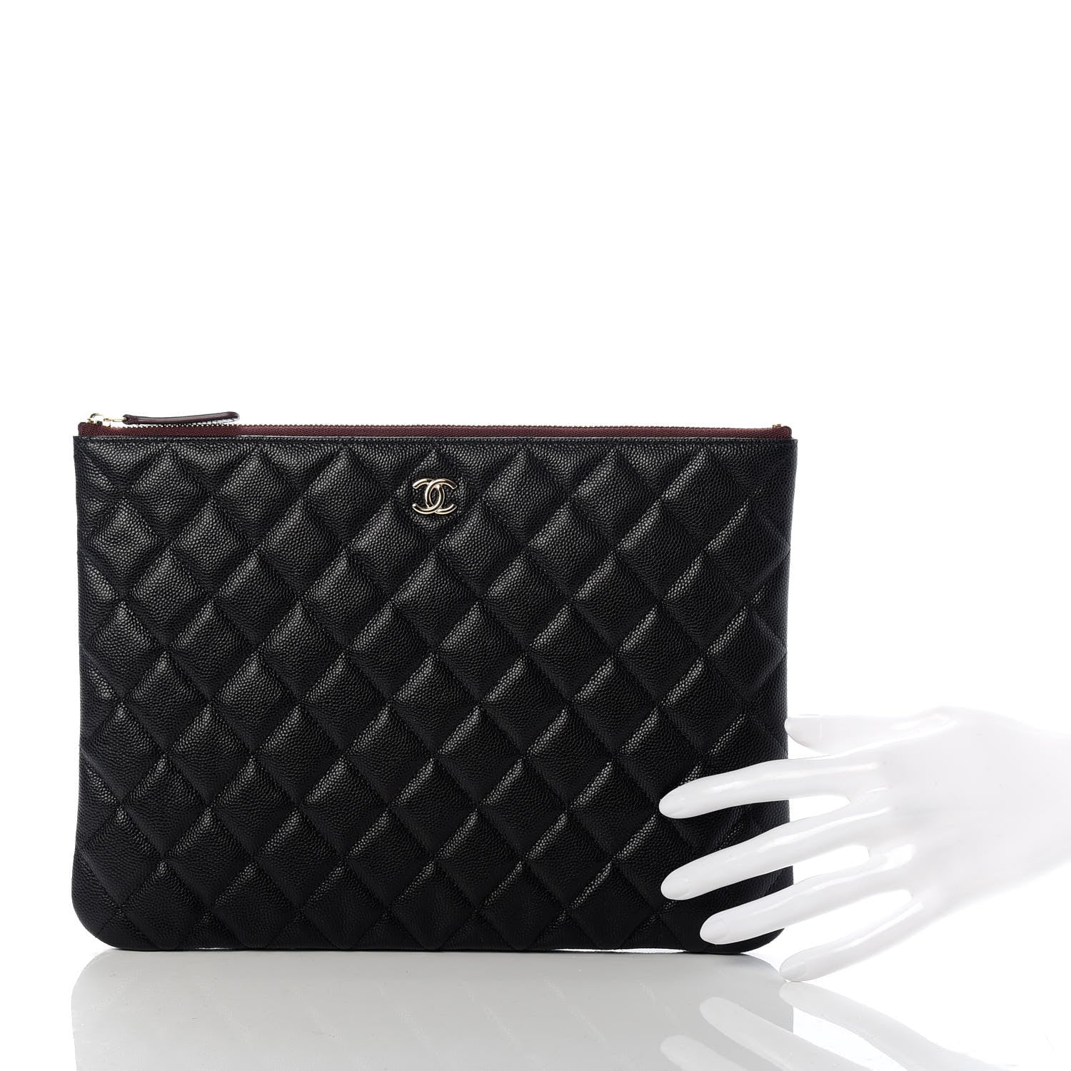 Chanel Caviar Quilted Medium Cosmetic Case Black 2 of 7